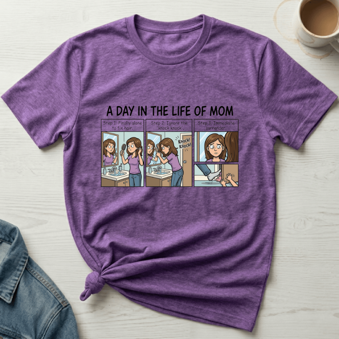 mom life tee that says Day in the Life of Mom T-Shirt for moms