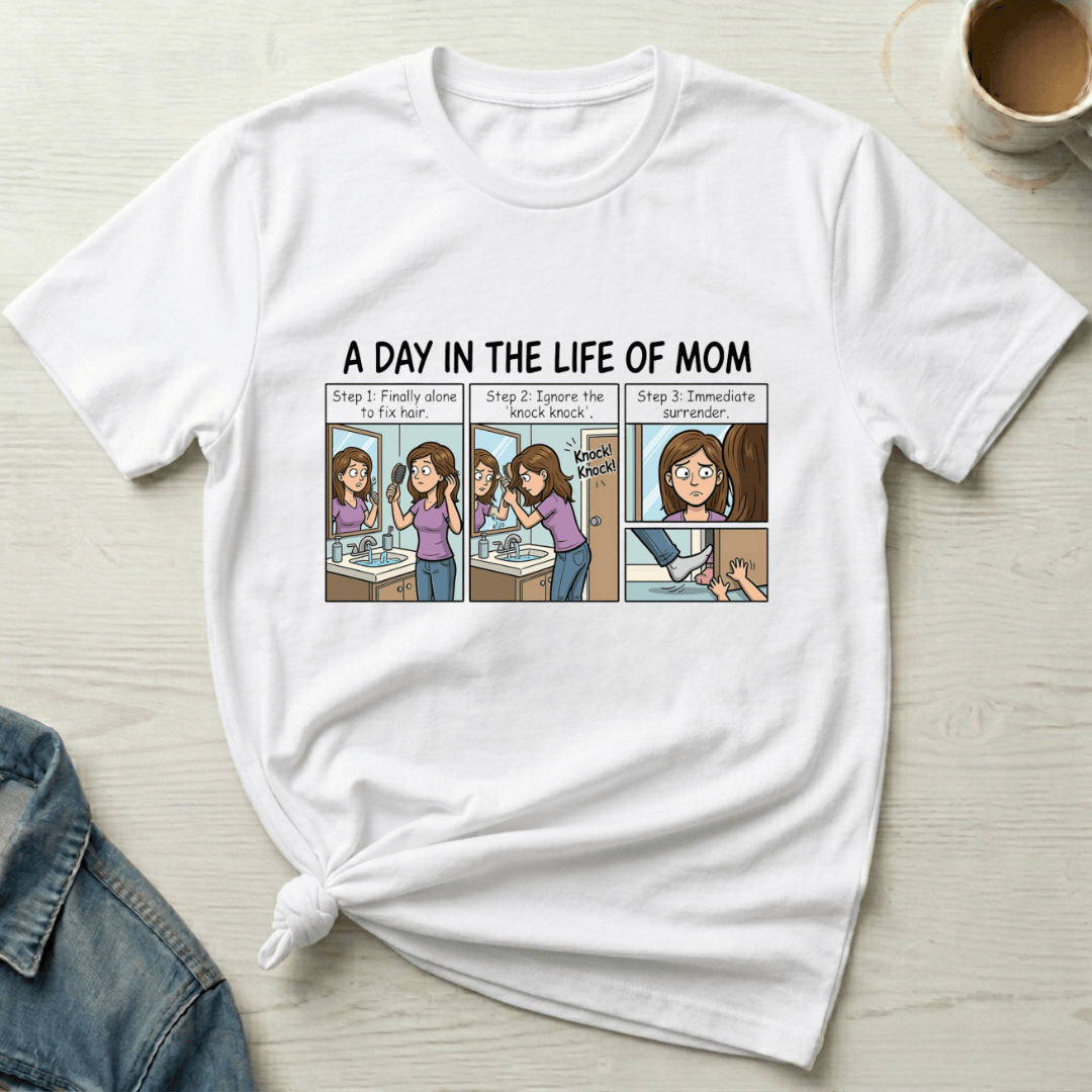 mom life tee that says Day in the Life of Mom T-Shirt for moms