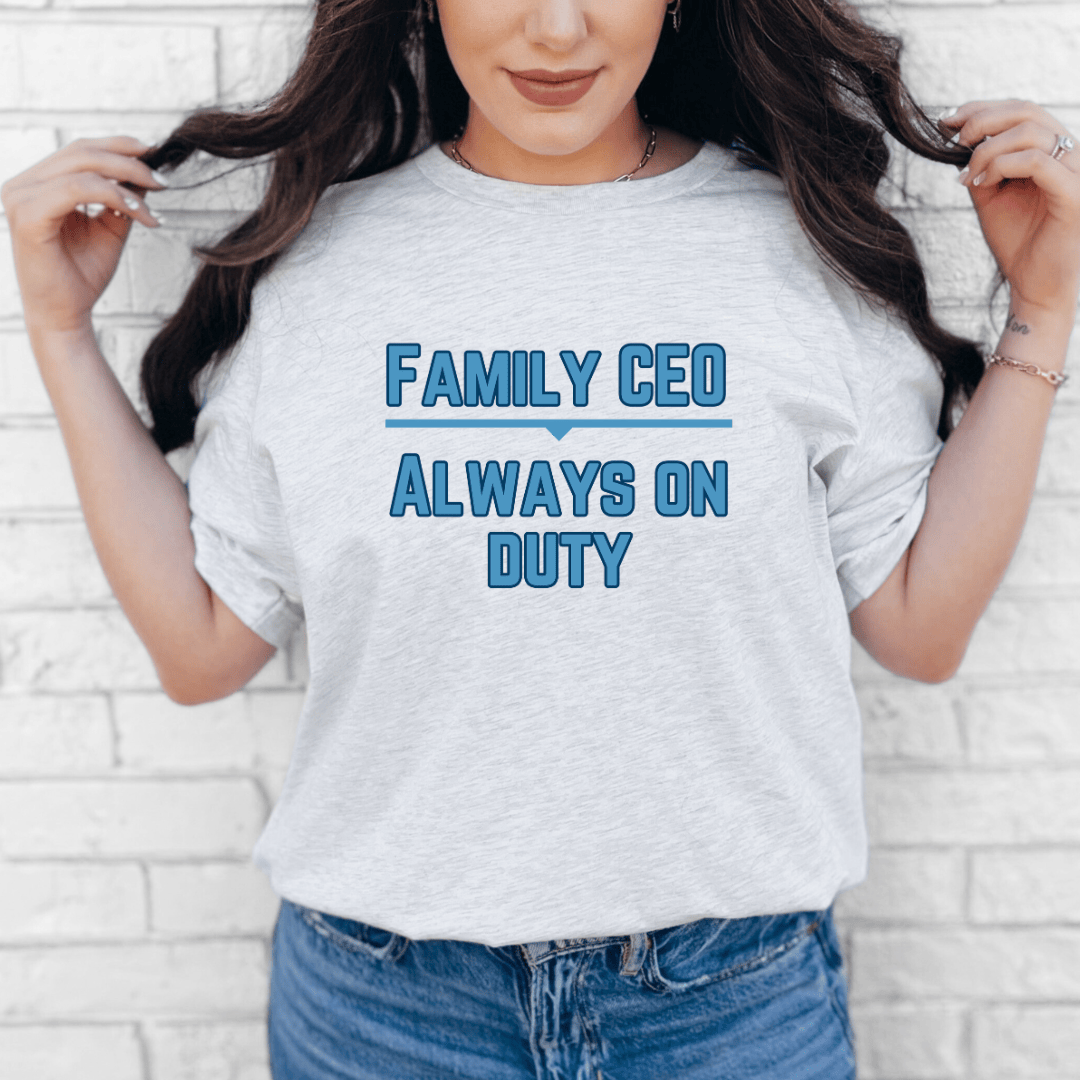 mom life tee that says Family CEO Funny Mom T-Shirt for moms
