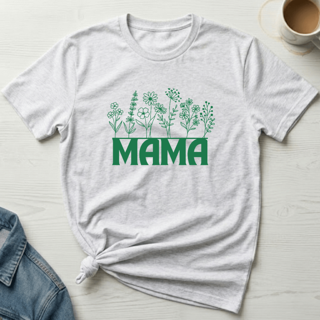 mom life tee that says Floral Line Art Mom T-Shirt for moms