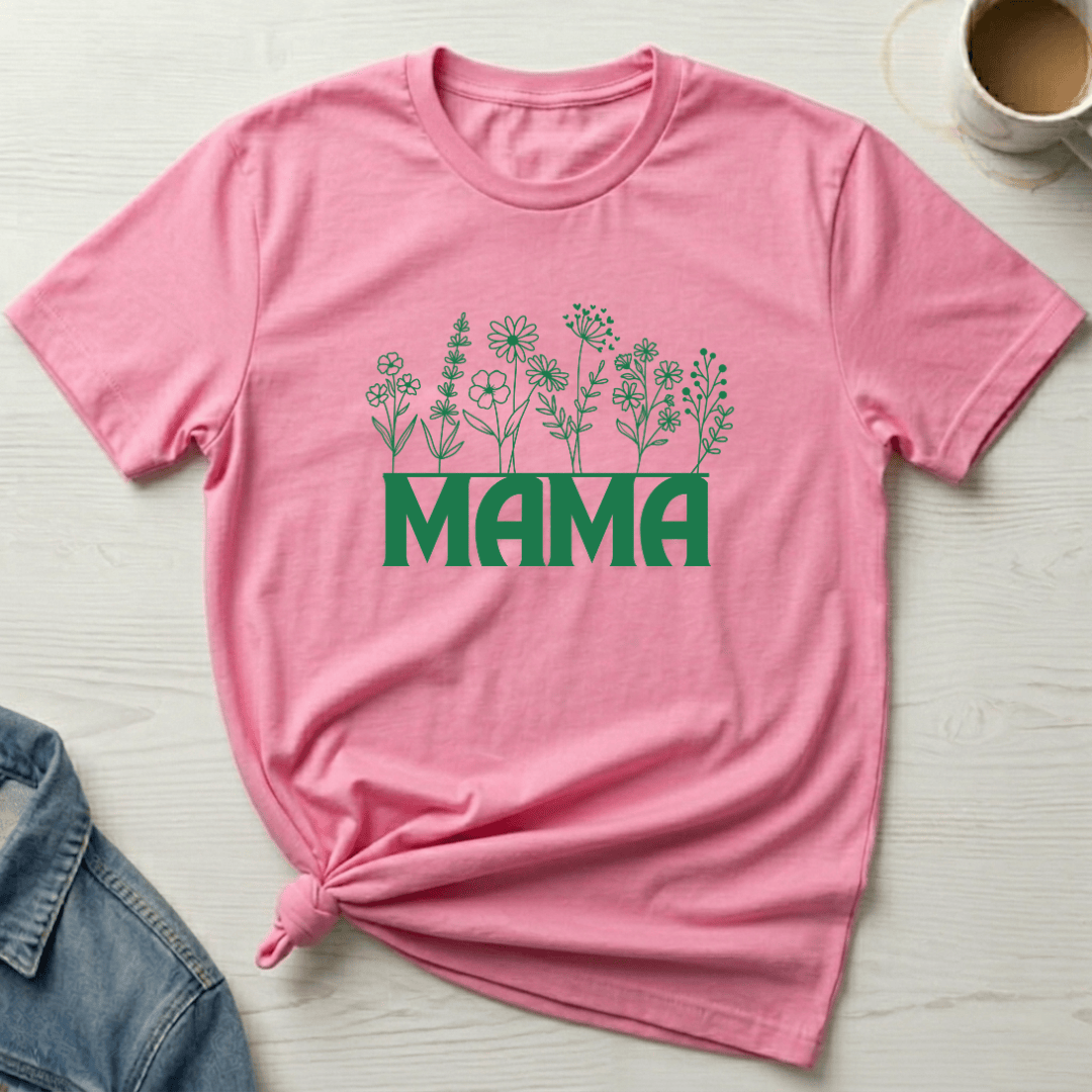 mom life tee that says Floral Line Art Mom T-Shirt for moms