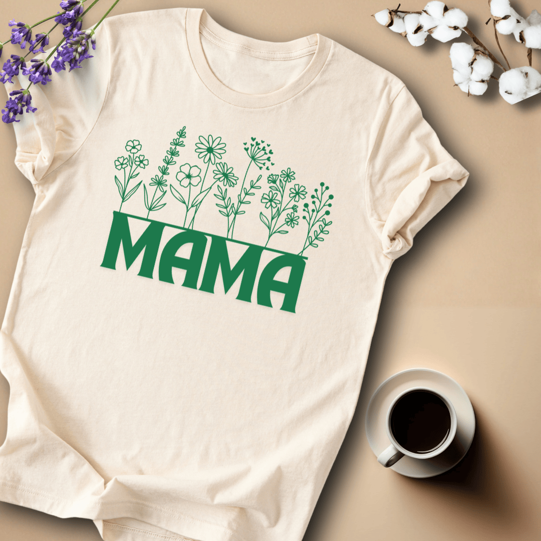mom life tee that says Floral Line Art Mom T-Shirt for moms