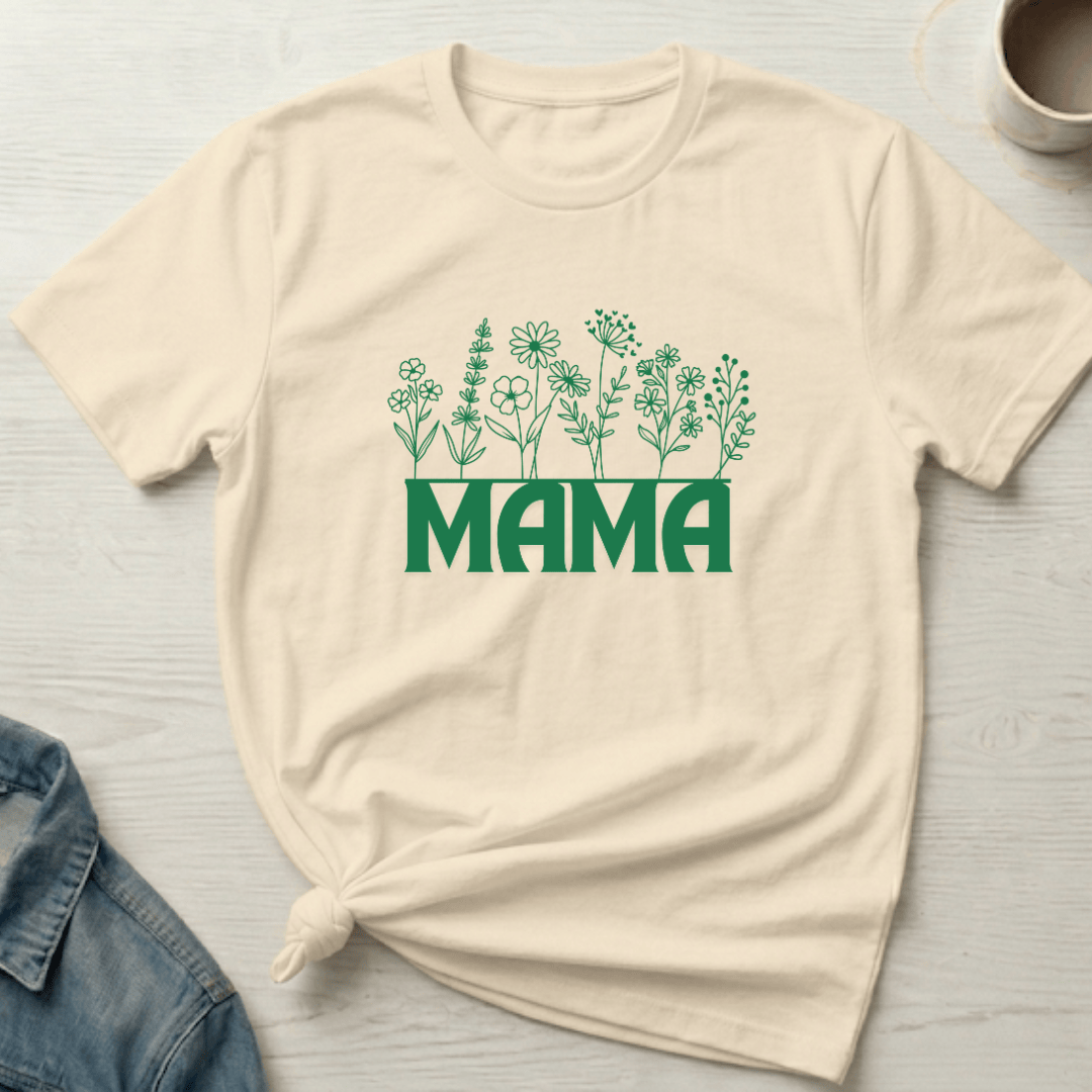 mom life tee that says Floral Line Art Mom T-Shirt for moms