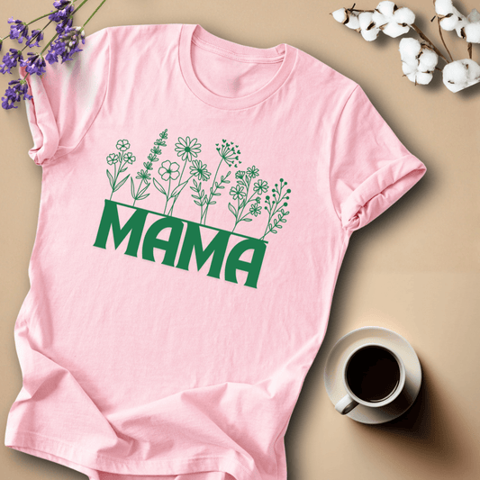 mom life tee that says Floral Line Art Mom T-Shirt for moms