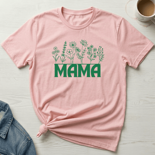 mom life tee that says Floral Line Art Mom T-Shirt for moms