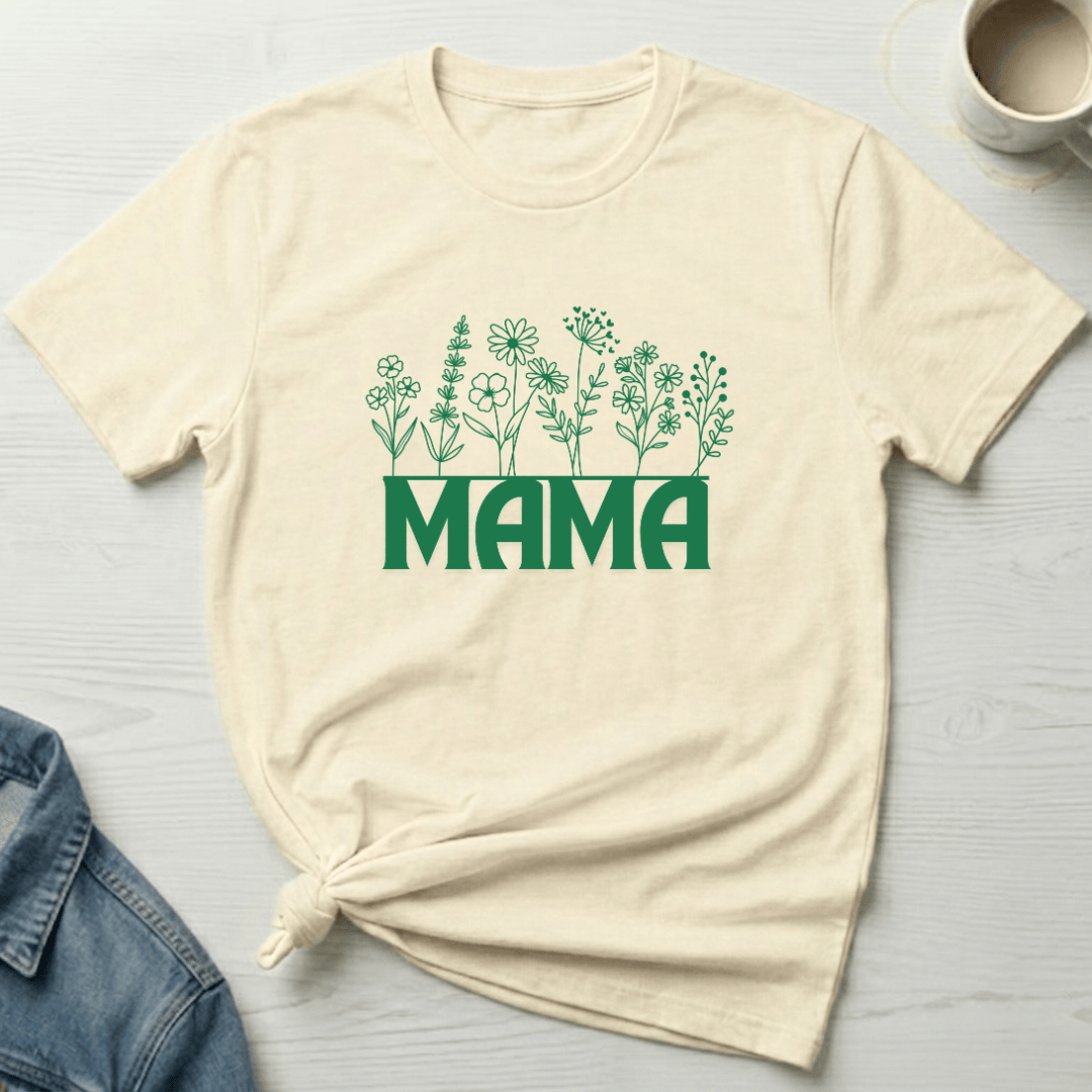 mom life tee that says Floral Line Art Mom T-Shirt for moms
