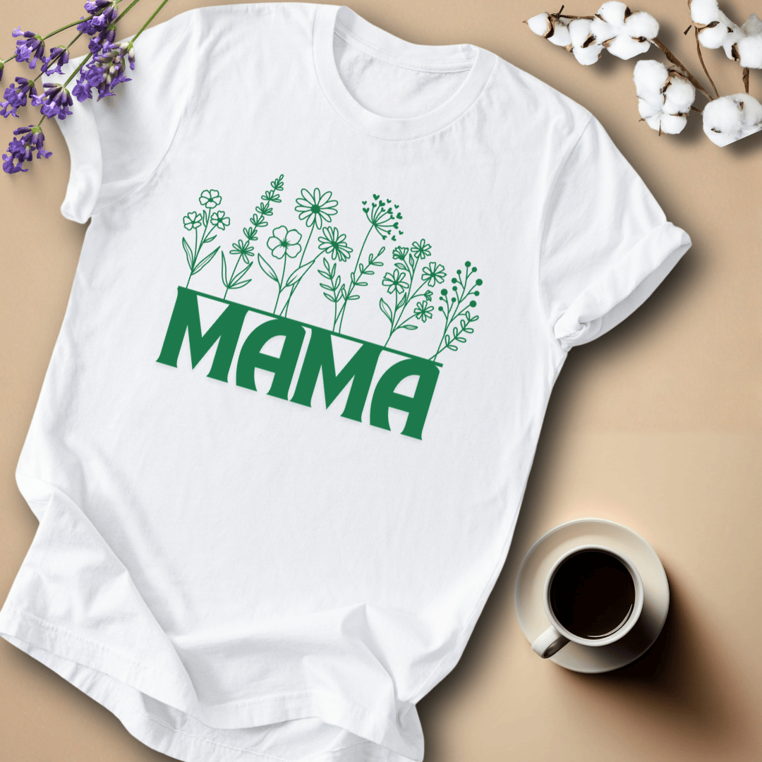 mom life tee that says Floral Line Art Mom T-Shirt for moms
