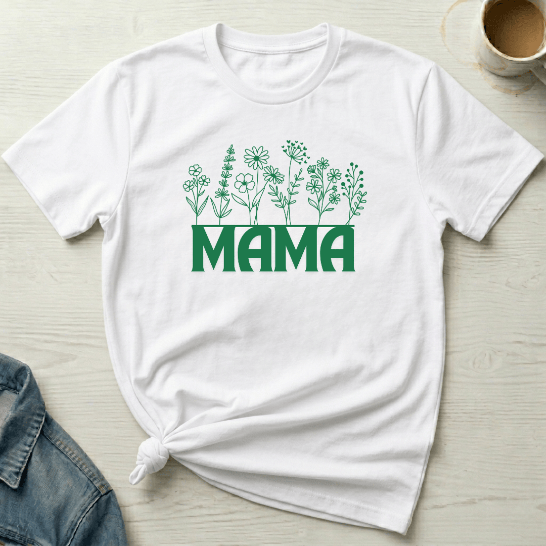 mom life tee that says Floral Line Art Mom T-Shirt for moms