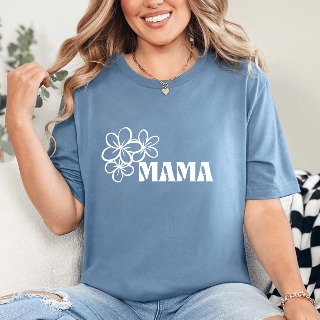 mom life tee that says Floral Mom T-Shirt for moms