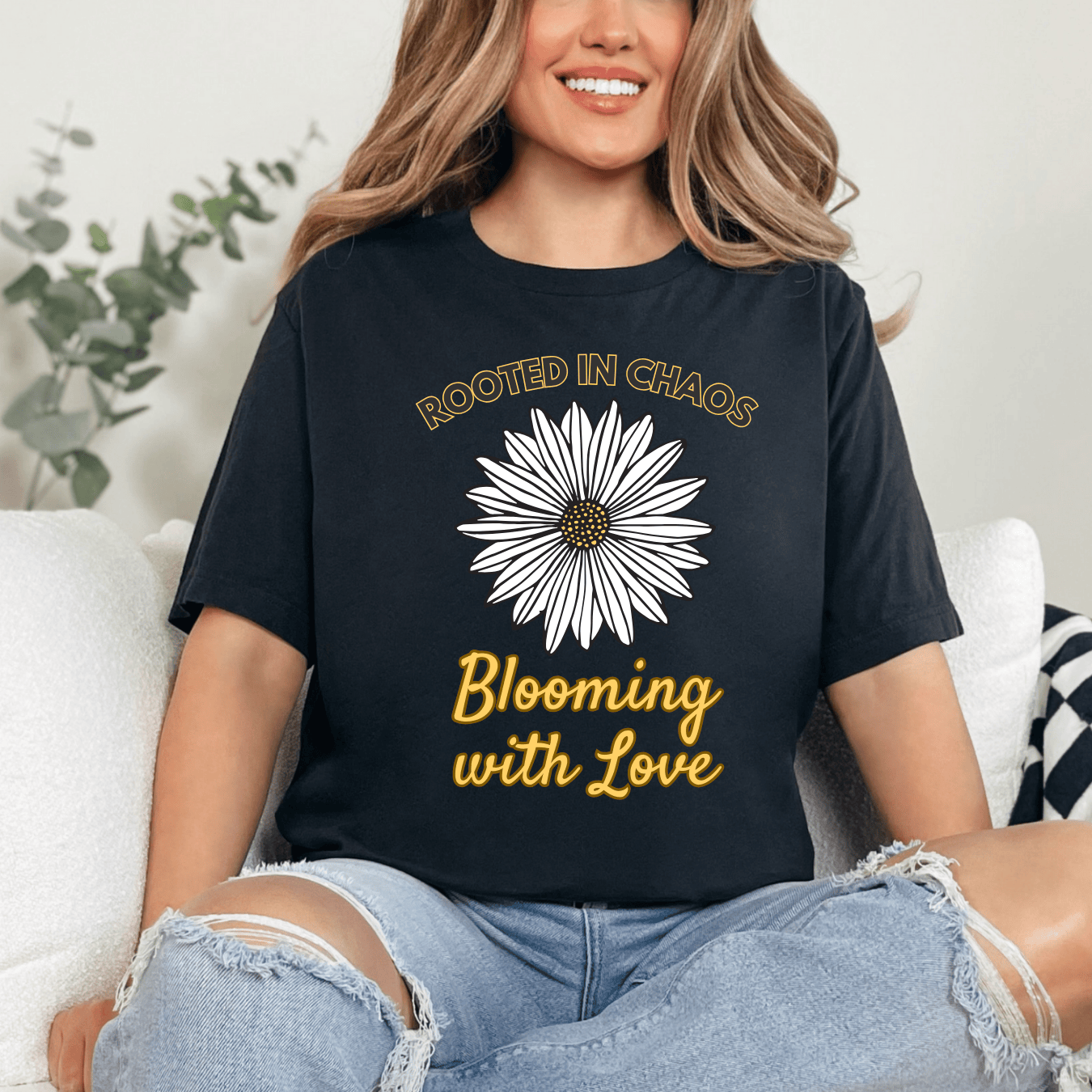 mom life tee that says Flower Mom Humor T-Shirt for moms