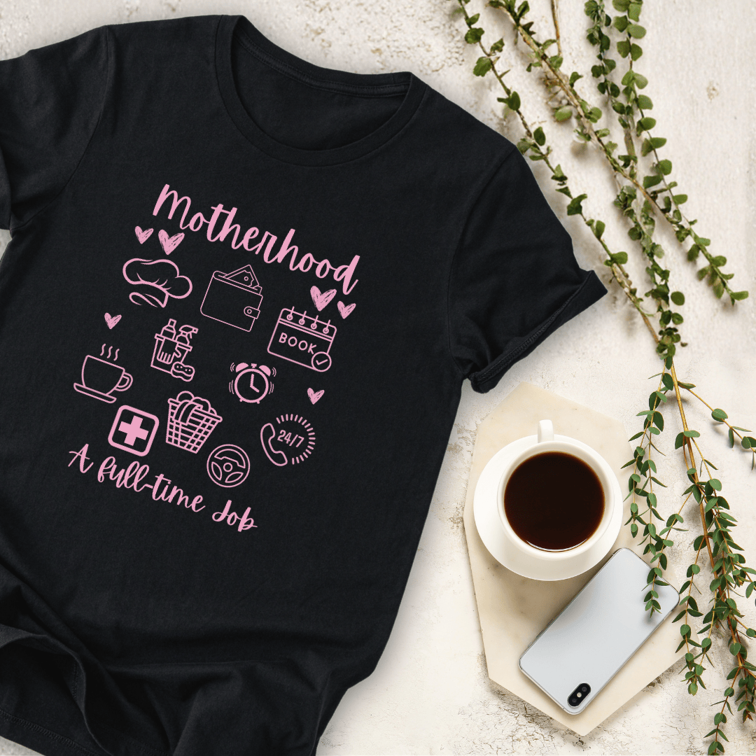mom life tee that says Full-Time Mom T-Shirt for moms
