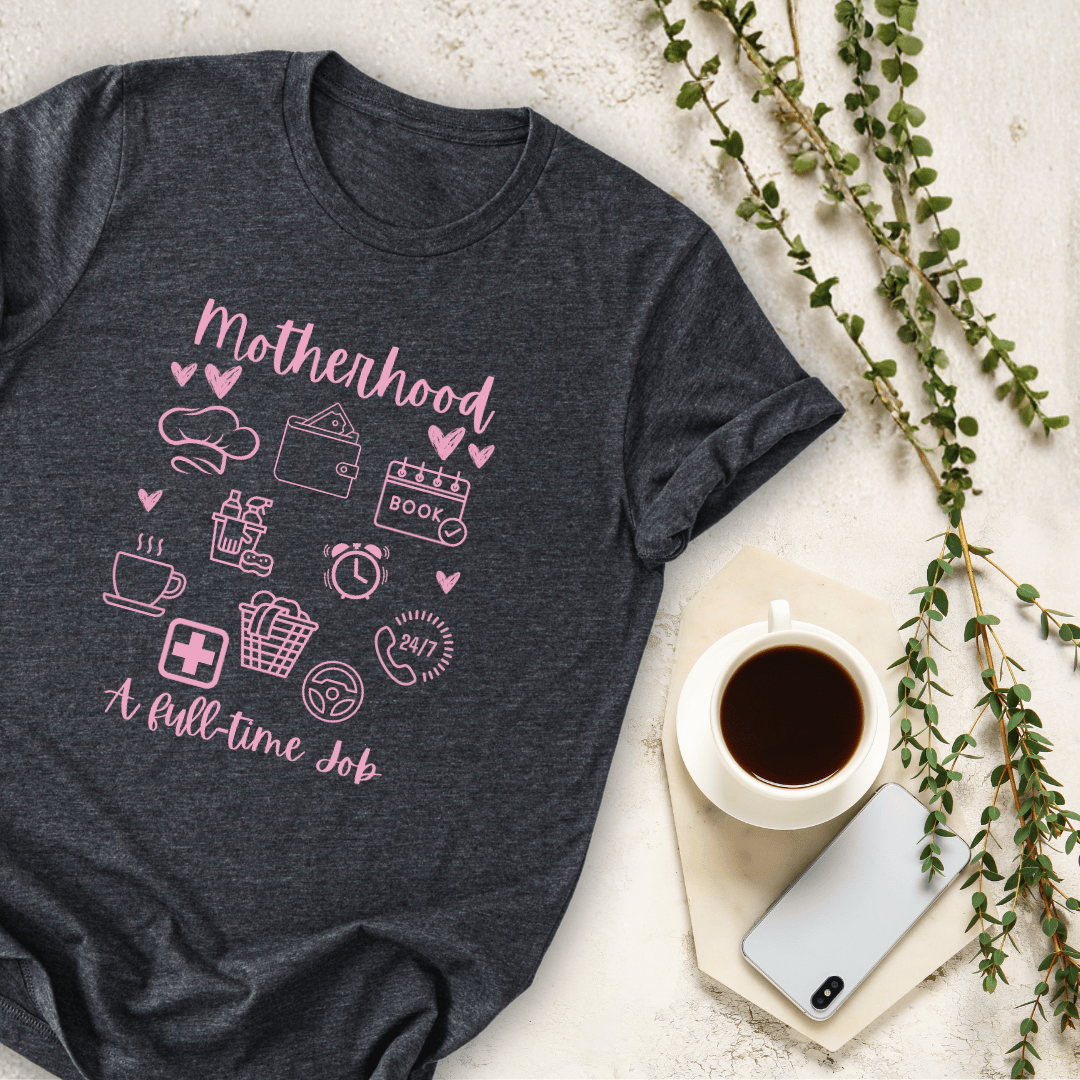 mom life tee that says Full-Time Mom T-Shirt for moms
