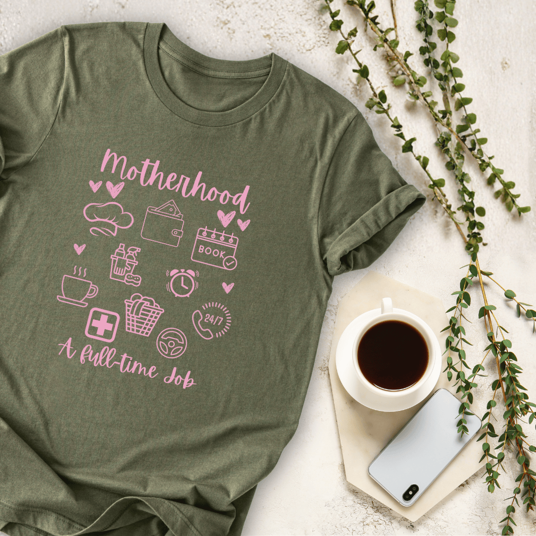 mom life tee that says Full-Time Mom T-Shirt for moms