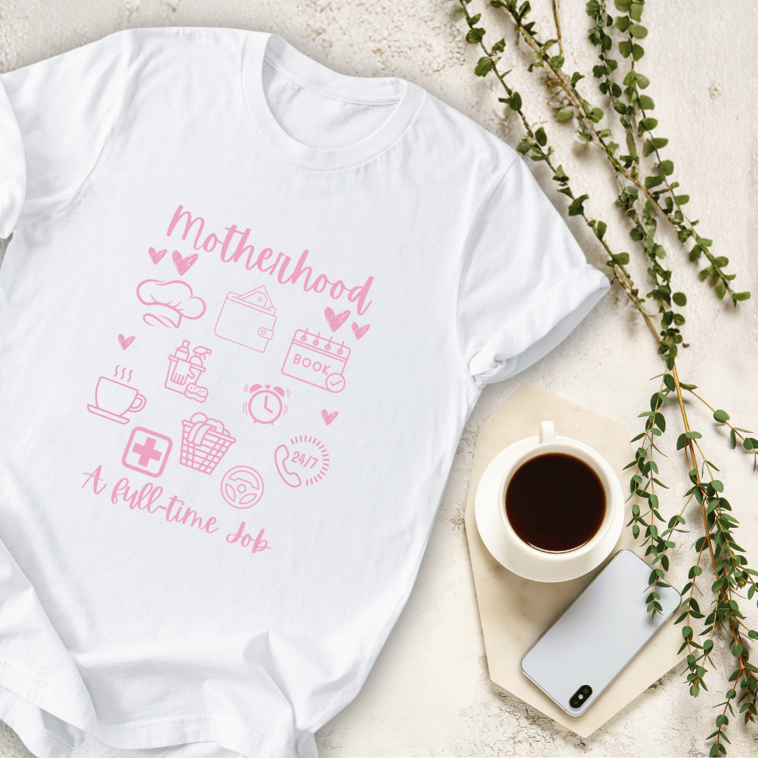 mom life tee that says Full-Time Mom T-Shirt for moms