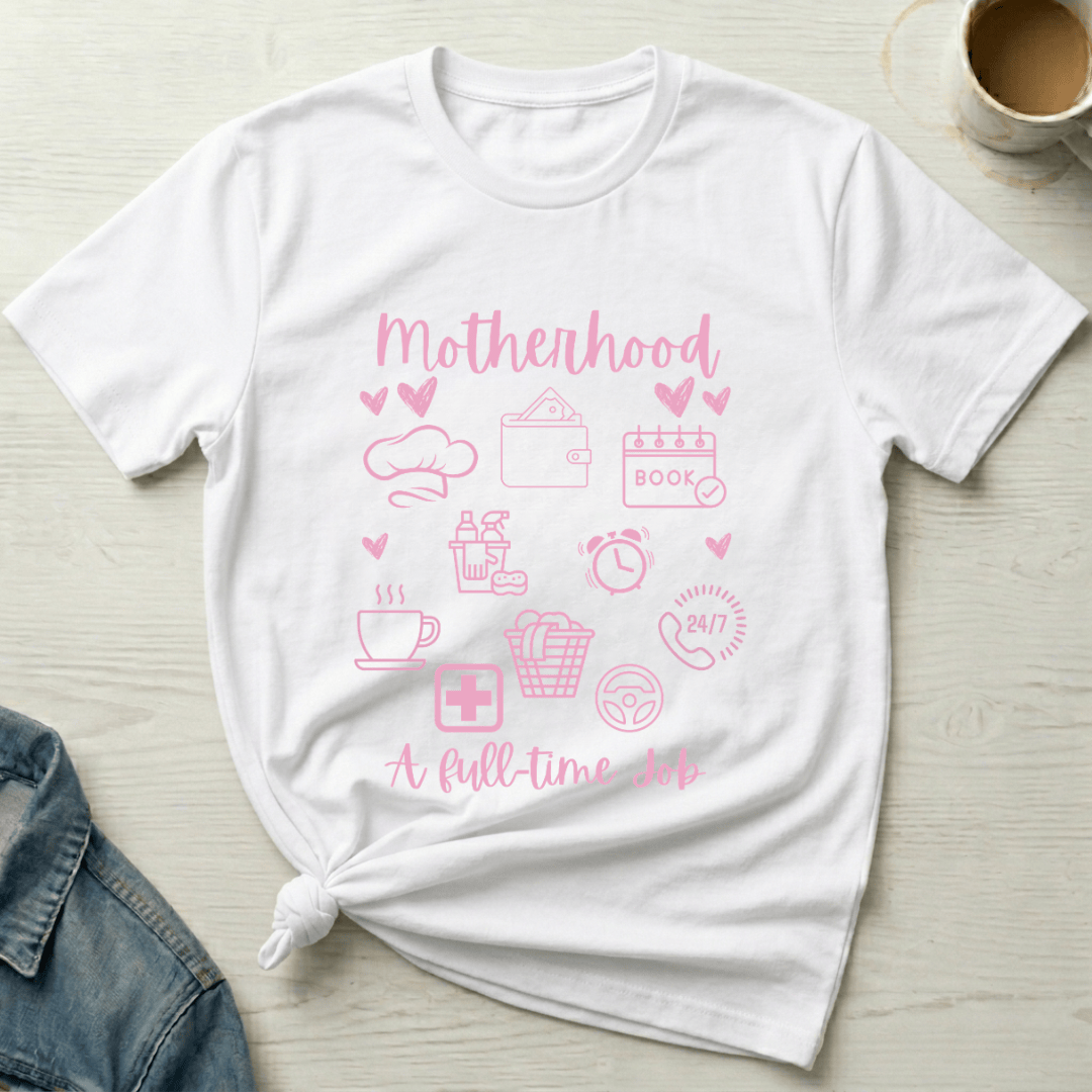 mom life tee that says Full-Time Mom T-Shirt for moms