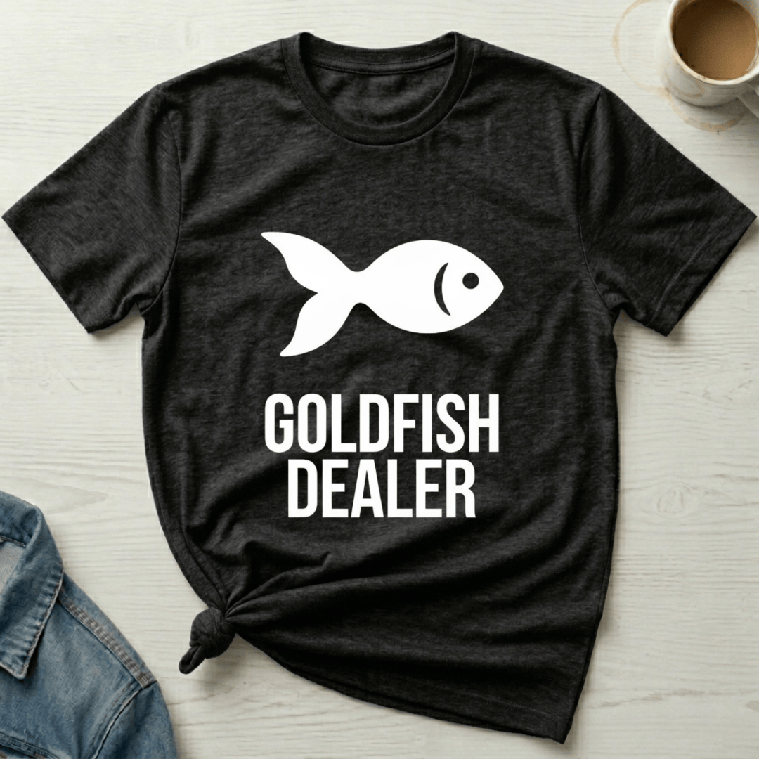 mom life tee that says Goldfish Dealer Mom T-Shirt for moms