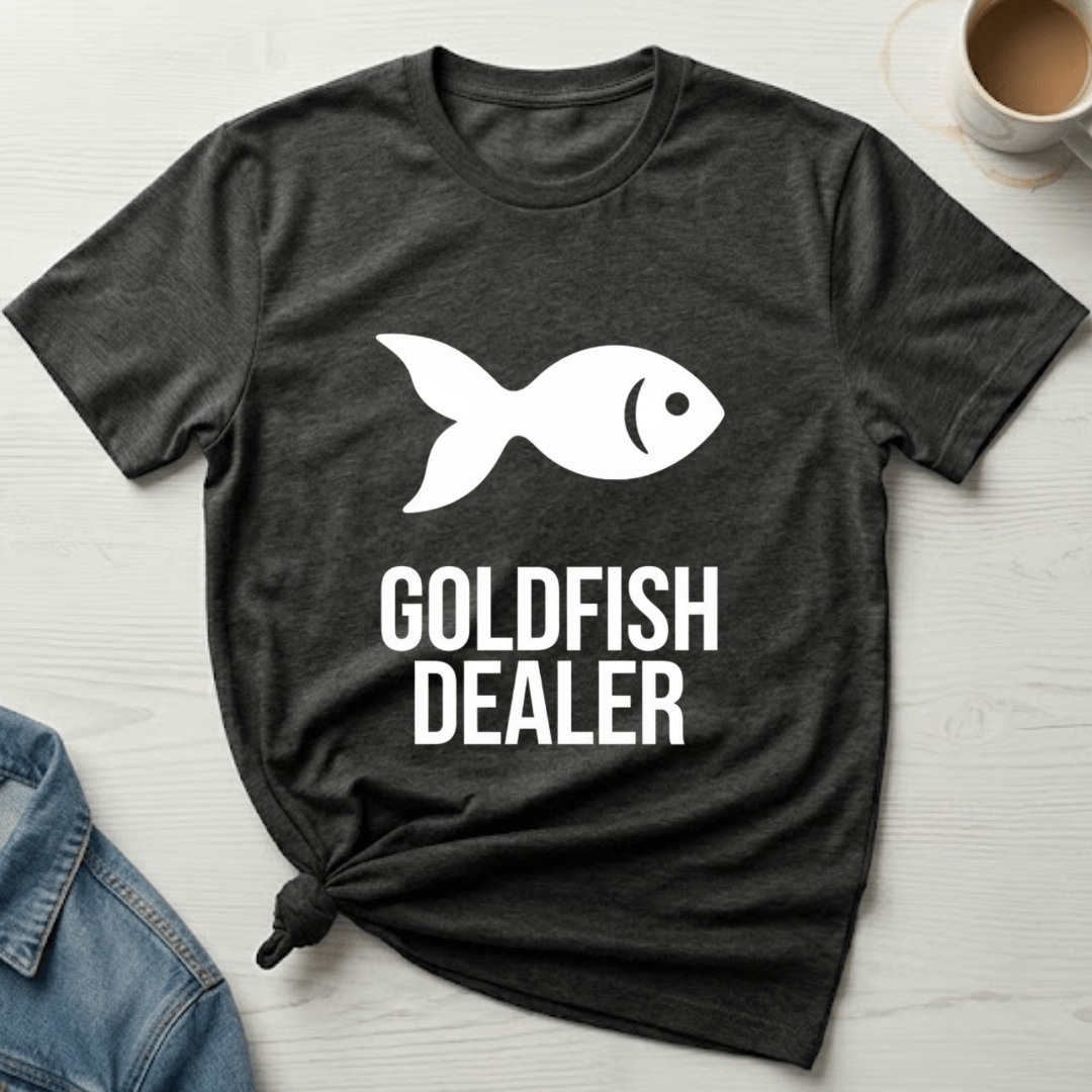 mom life tee that says Goldfish Dealer Mom T-Shirt for moms
