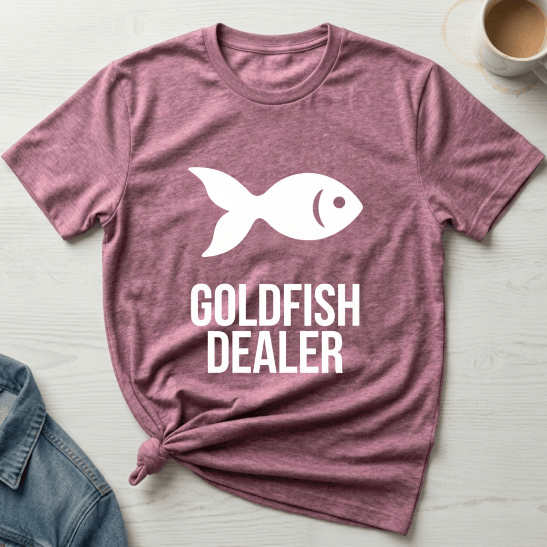 mom life tee that says Goldfish Dealer Mom T-Shirt for moms