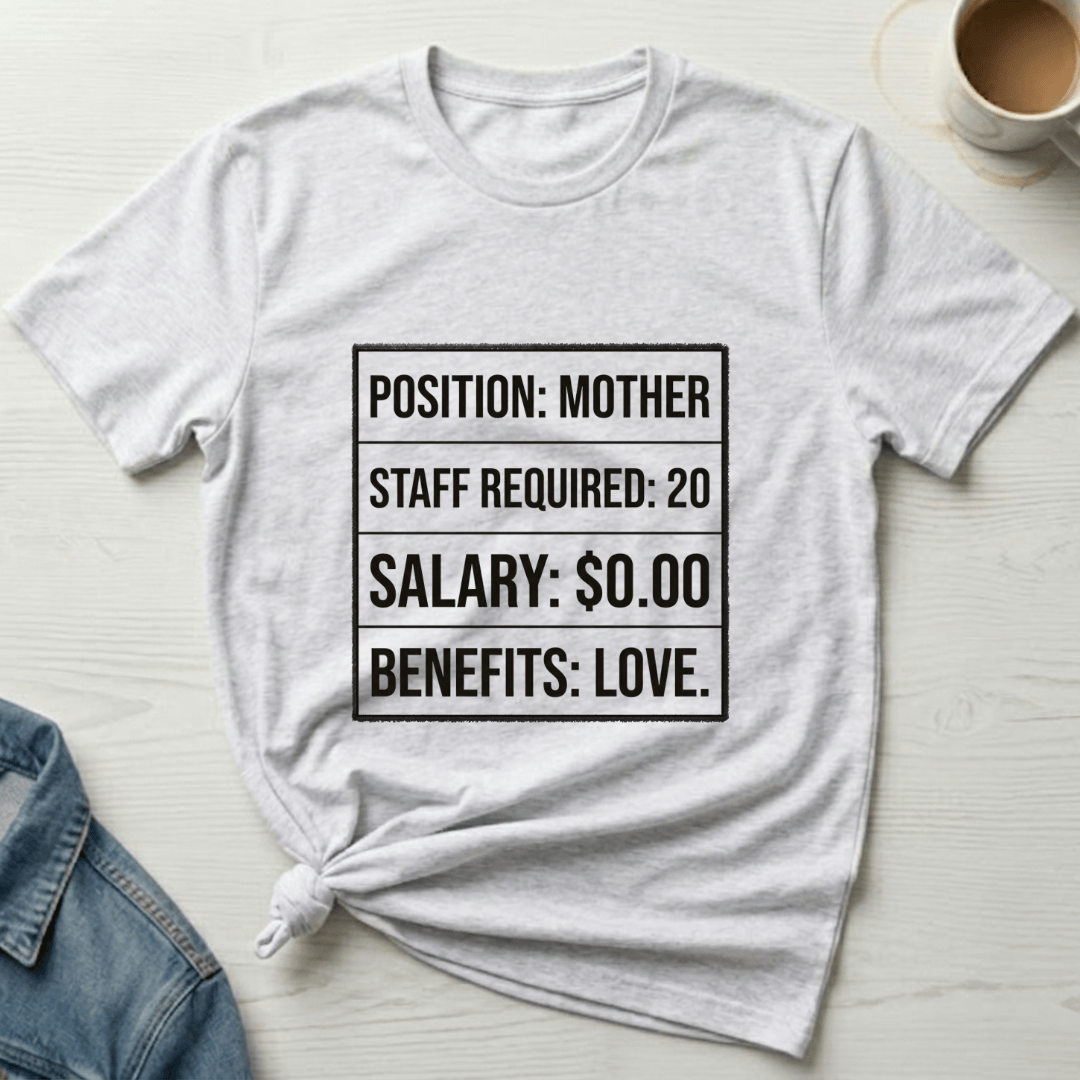 mom life tee that says Job Position Mom T-Shirt for moms