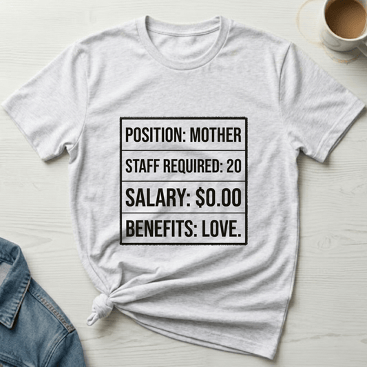 mom life tee that says Job Position Mom T-Shirt for moms