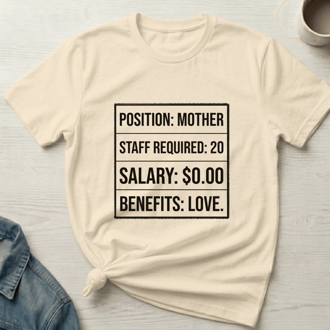 mom life tee that says Job Position Mom T-Shirt for moms