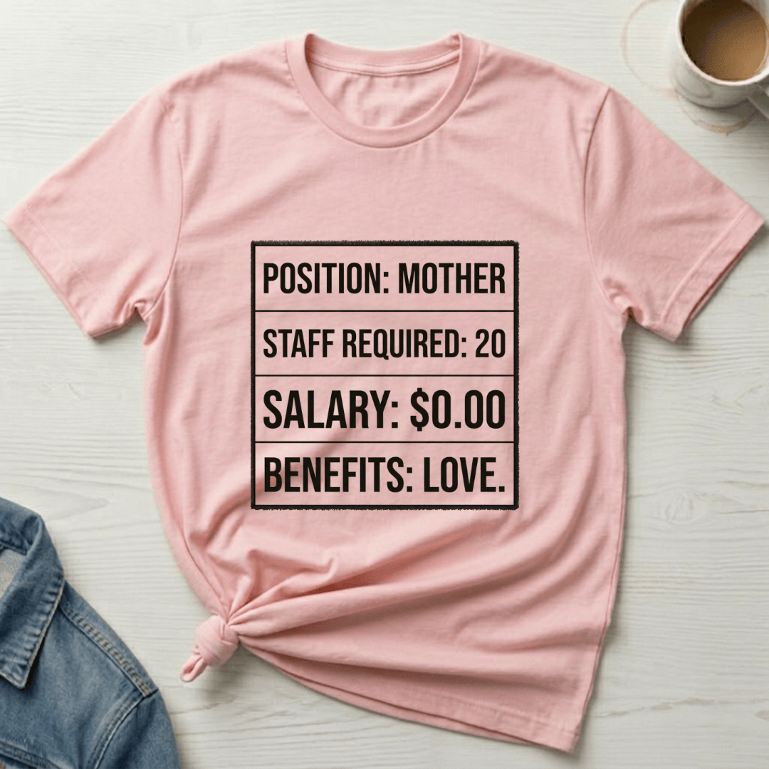mom life tee that says Job Position Mom T-Shirt for moms