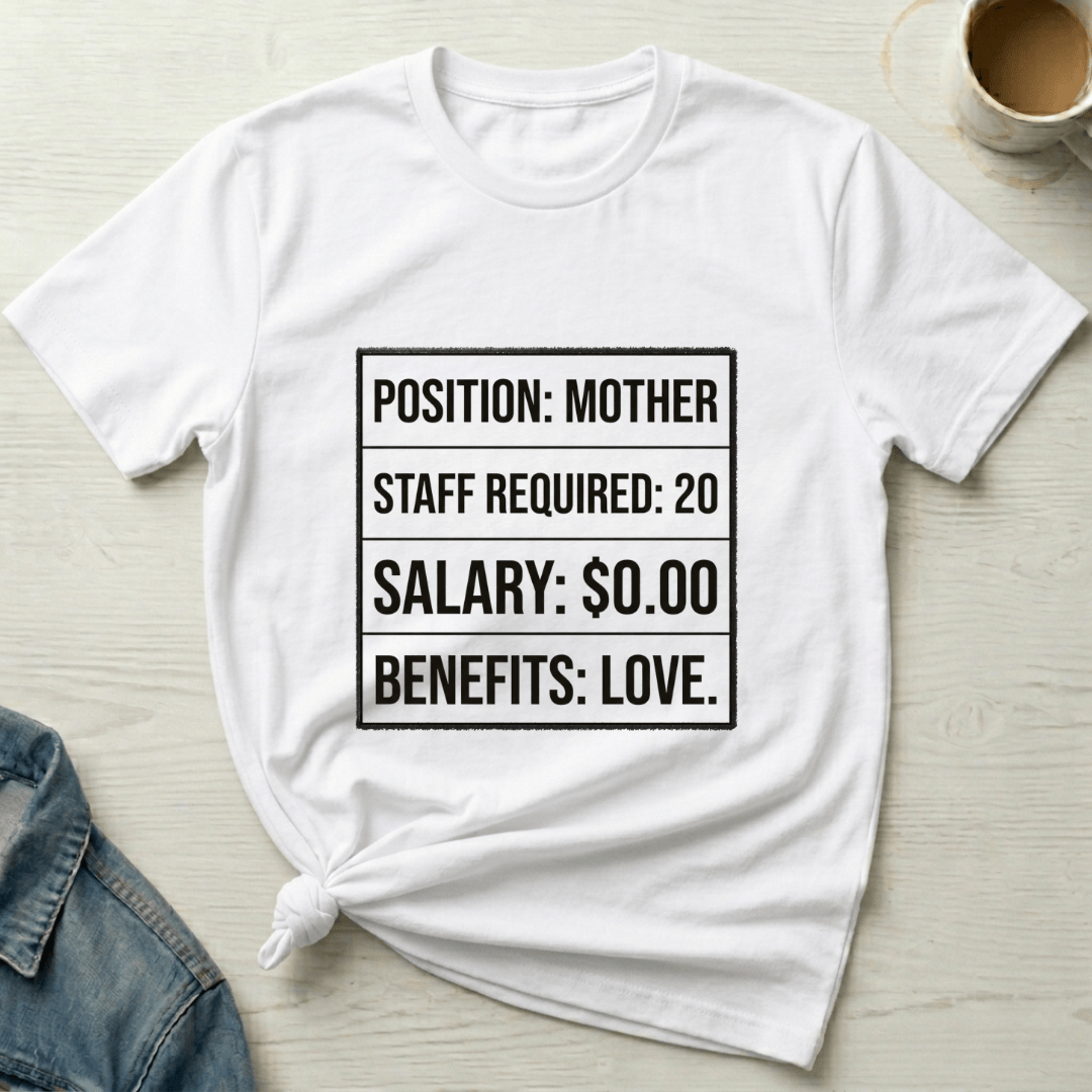mom life tee that says Job Position Mom T-Shirt for moms