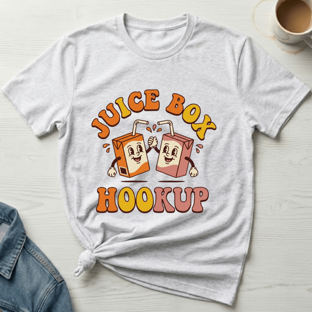 mom life tee that says Juice Box Hookup Mom T-Shirt for moms