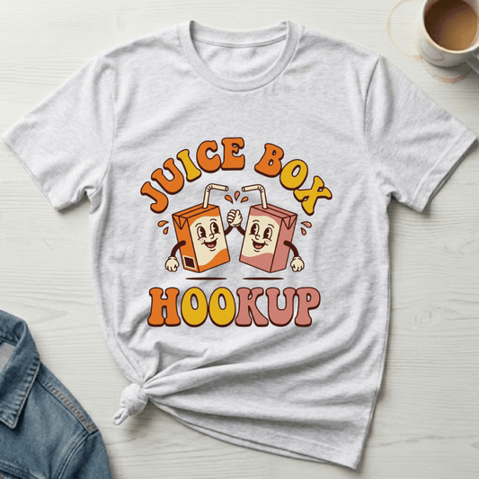 mom life tee that says Juice Box Hookup Mom T-Shirt for moms