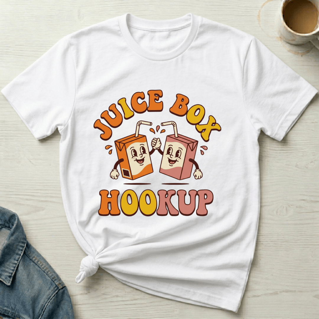mom life tee that says Juice Box Hookup Mom T-Shirt for moms