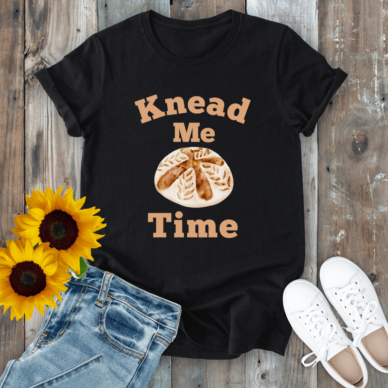 mom life tee that says Knead Me Time - T-Shirt for moms