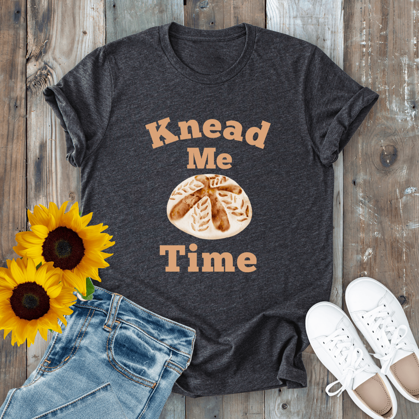 mom life tee that says Knead Me Time - T-Shirt for moms