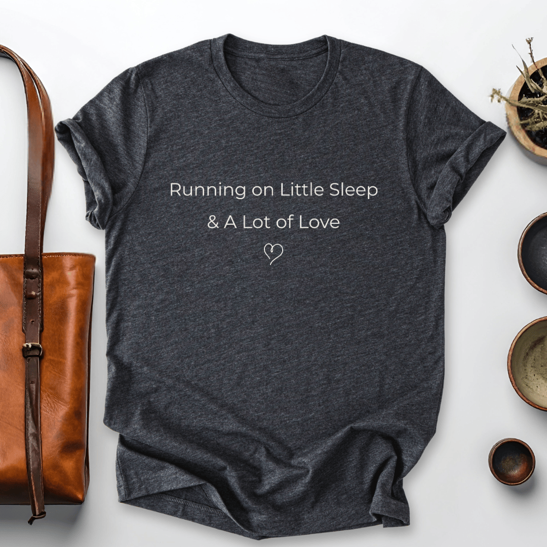 mom life tee that says Little Sleep Mom T-Shirt for moms