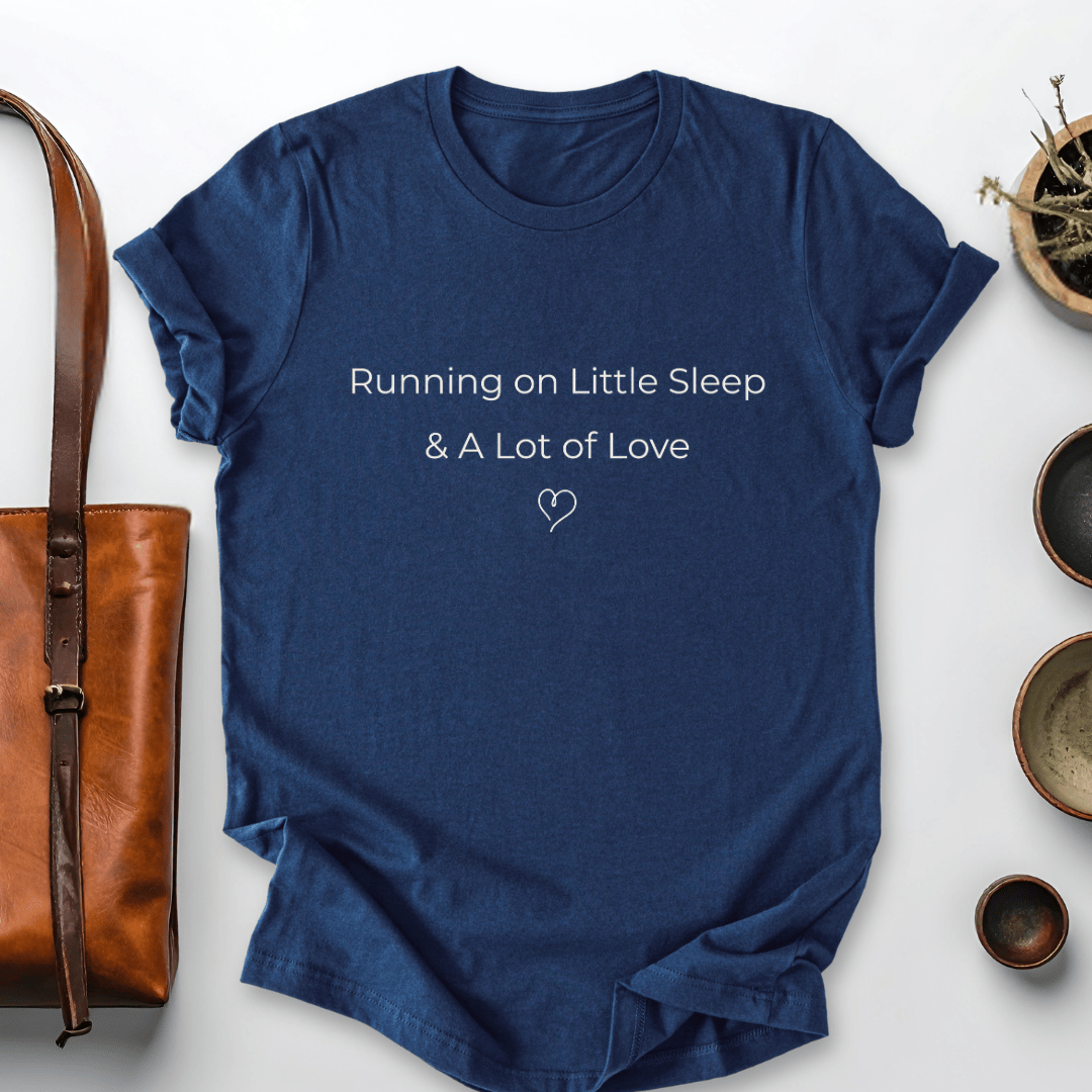 mom life tee that says Little Sleep Mom T-Shirt for moms