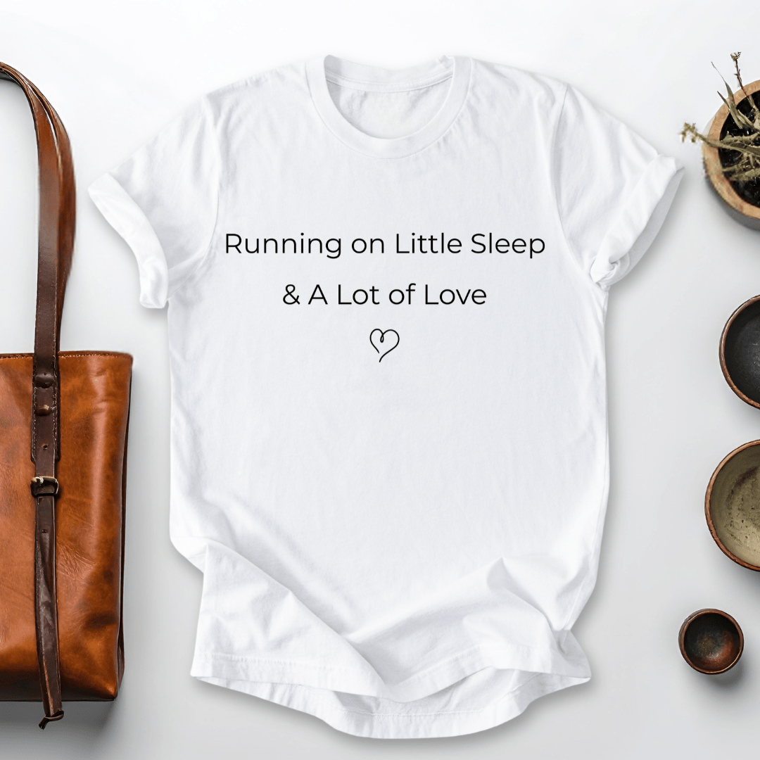 mom life tee that says Little Sleep Mom T-Shirt for moms