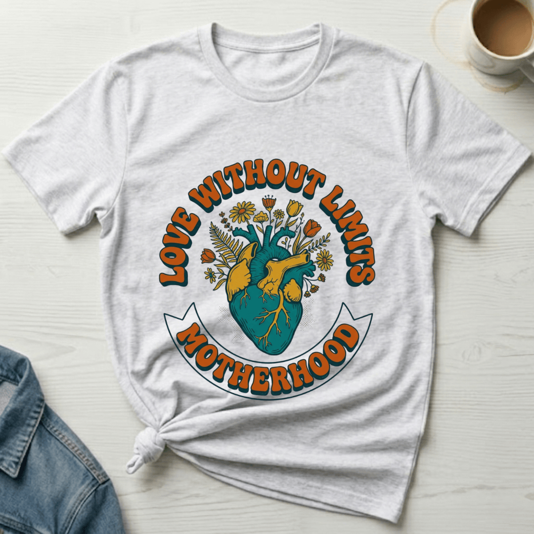 mom life tee that says Love Without Limits Mom T-Shirt for moms