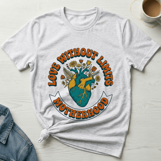 mom life tee that says Love Without Limits Mom T-Shirt for moms