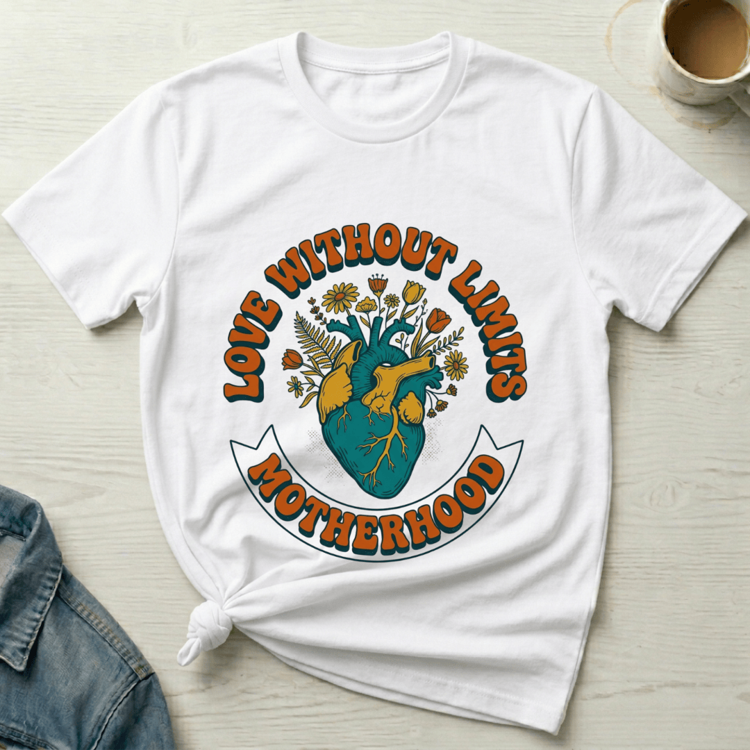 mom life tee that says Love Without Limits Mom T-Shirt for moms
