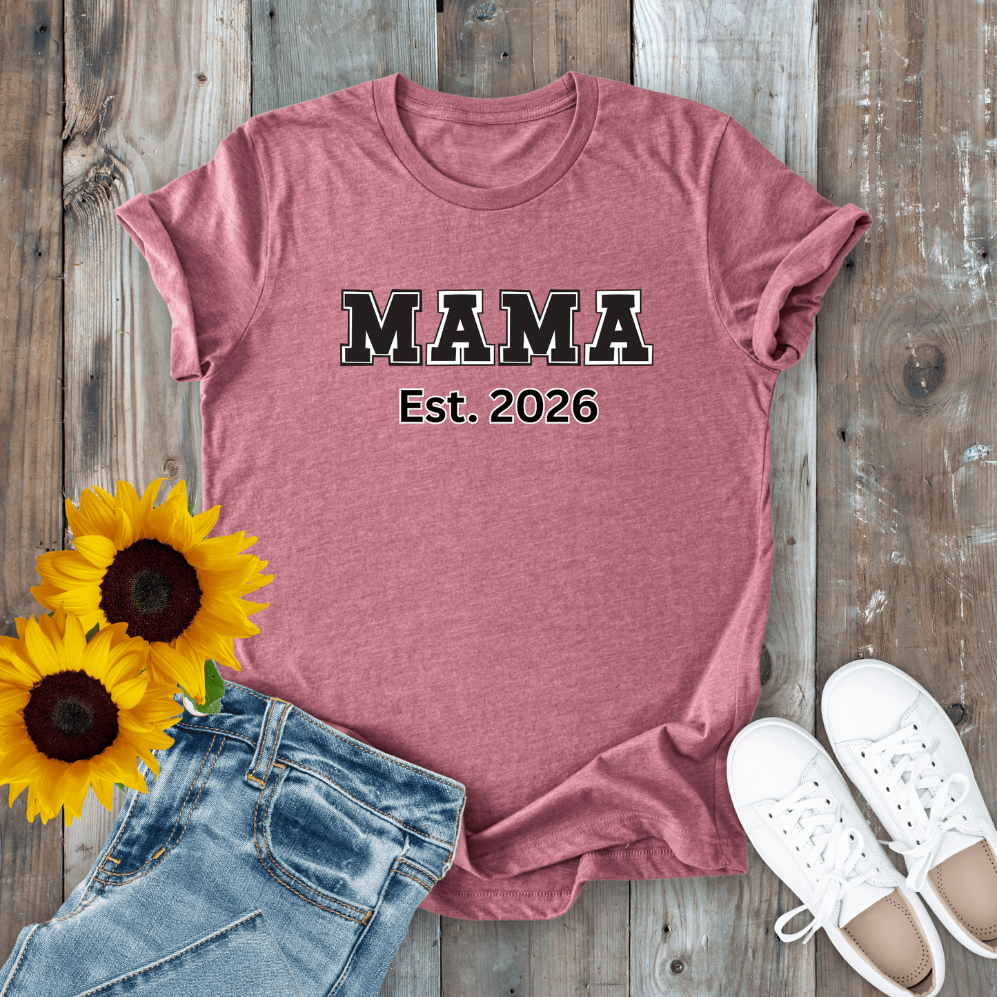 mom life tee that says MAMA 2026 -New Mom T-Shirt for moms