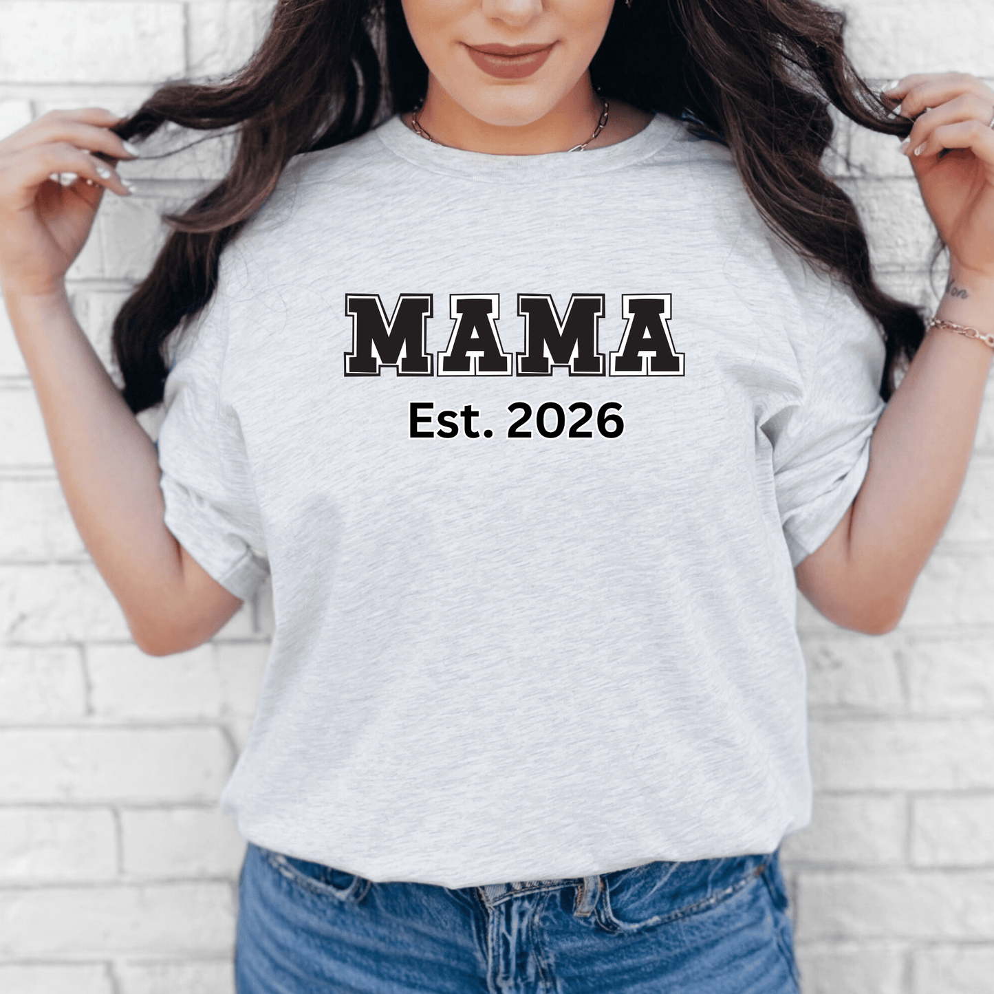 mom life tee that says MAMA 2026 -New Mom T-Shirt for moms