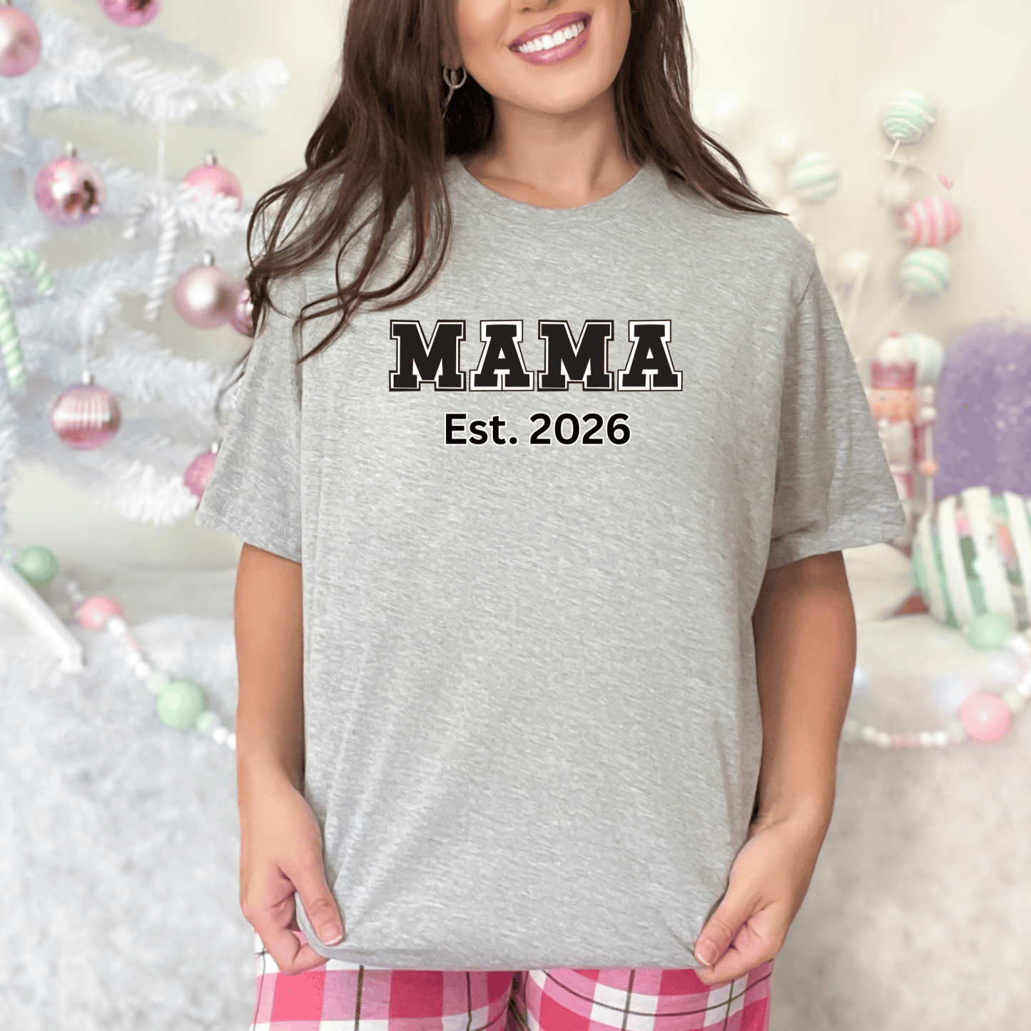 mom life tee that says MAMA 2026 -New Mom T-Shirt for moms