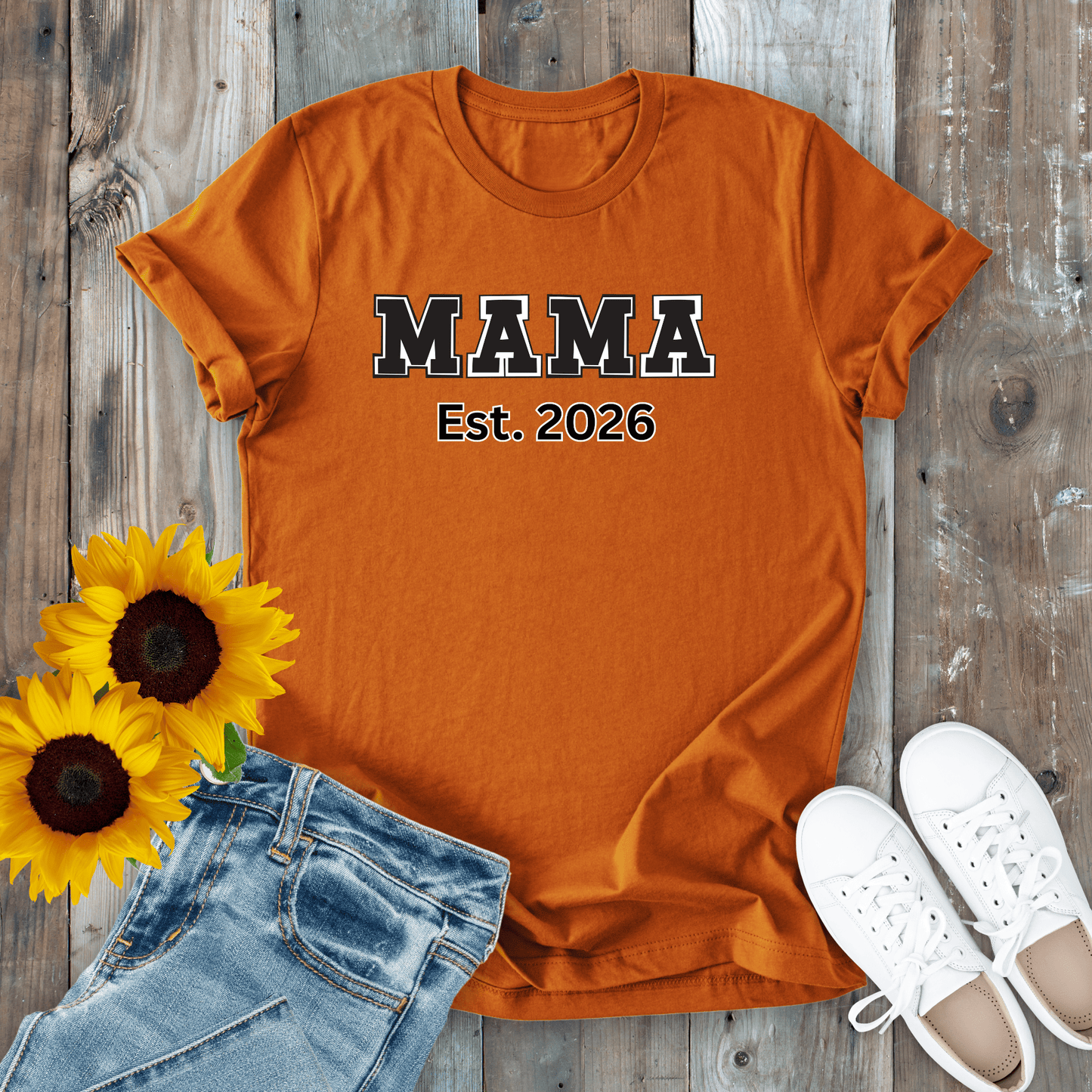 mom life tee that says MAMA 2026 -New Mom T-Shirt for moms