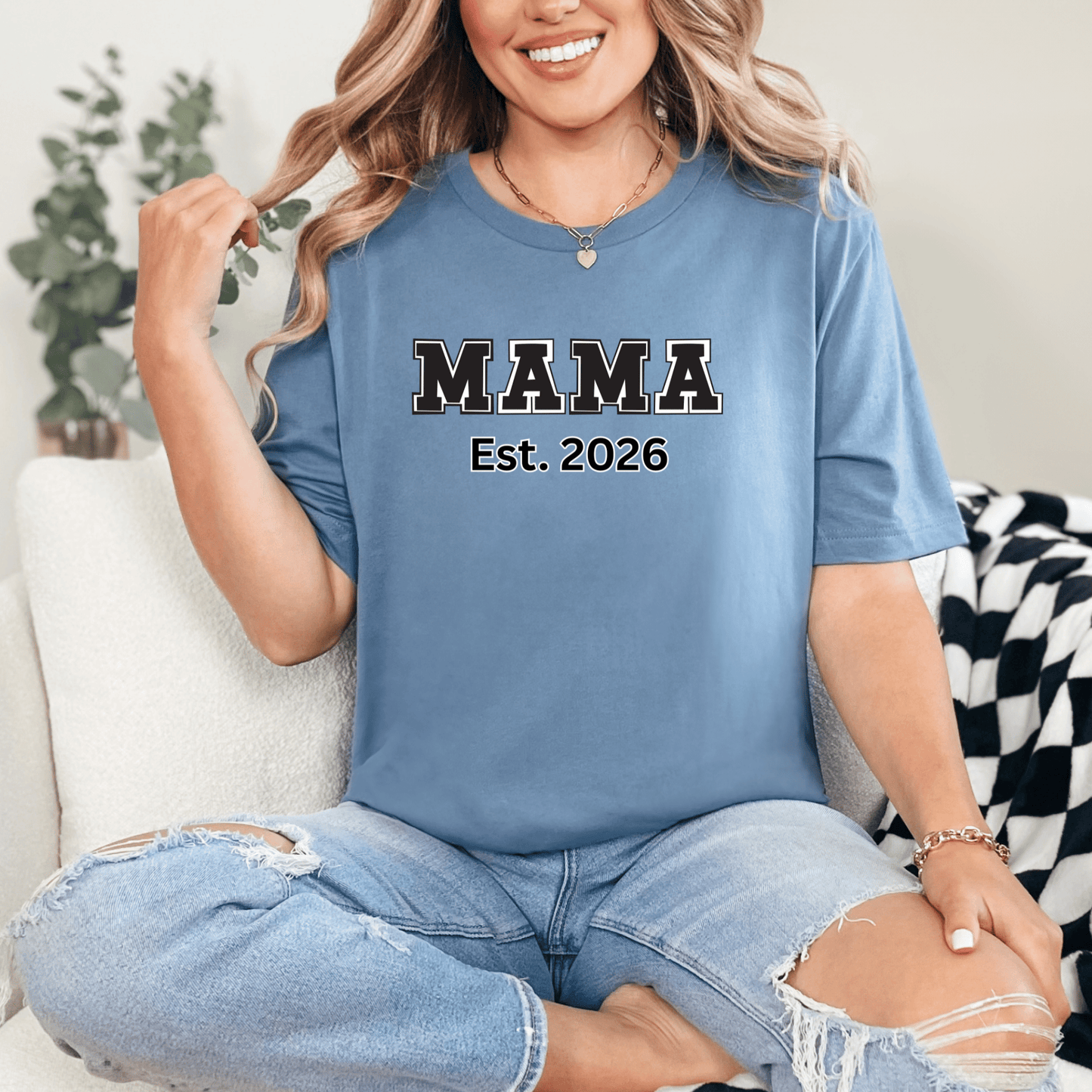 mom life tee that says MAMA 2026 -New Mom T-Shirt for moms