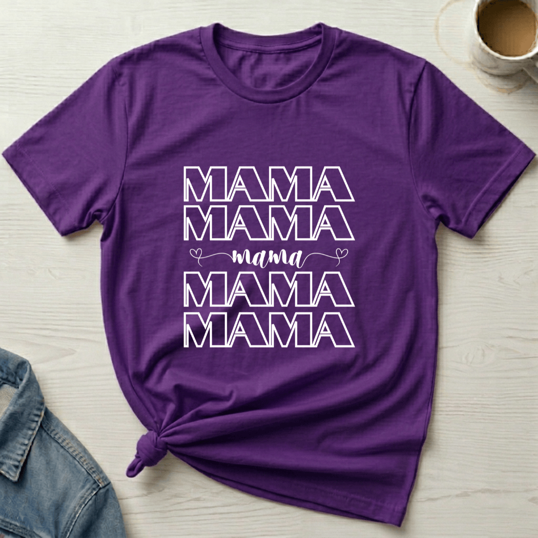 mom life tee that says MAMA Repeated Mom T-Shirt for moms