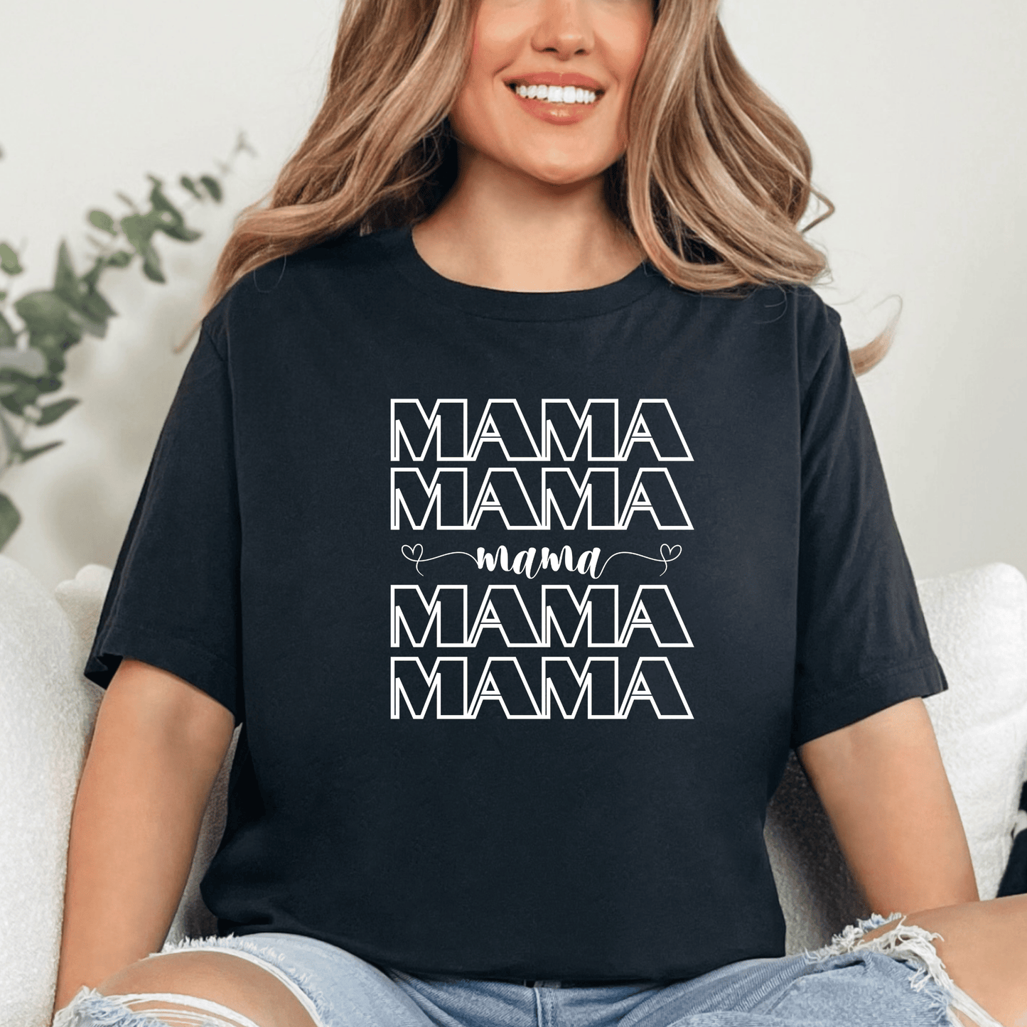 mom life tee that says MAMA T-Shirt for moms