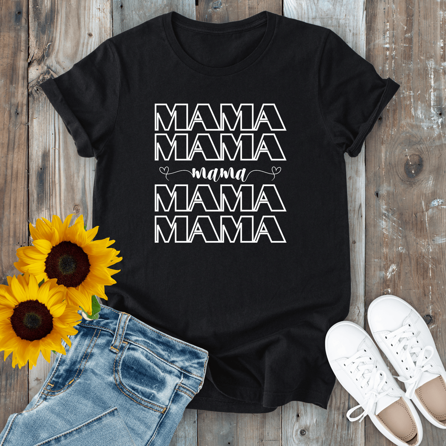 mom life tee that says MAMA T-Shirt for moms