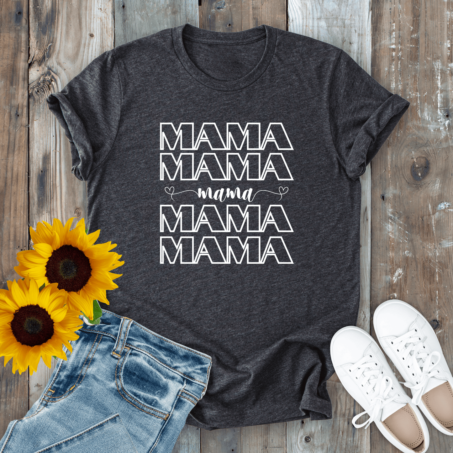 mom life tee that says MAMA T-Shirt for moms