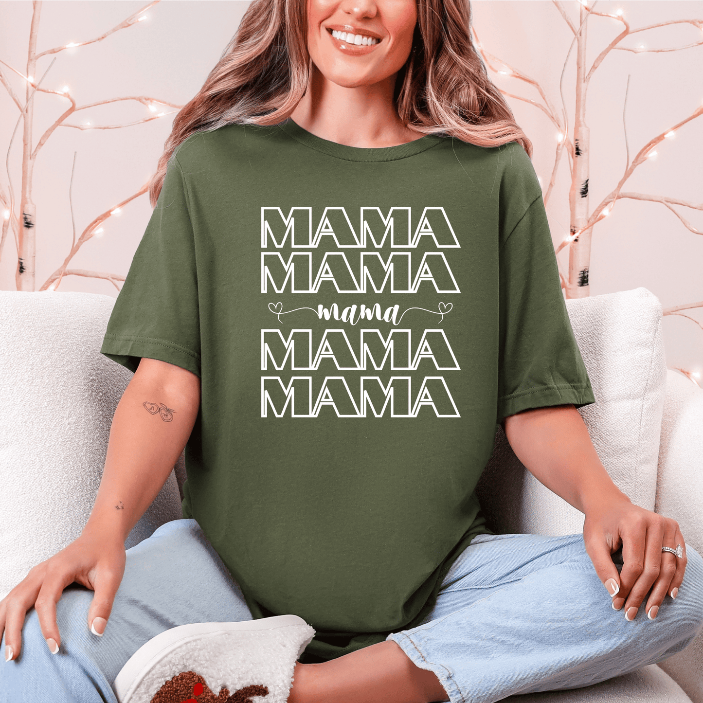 mom life tee that says MAMA T-Shirt for moms