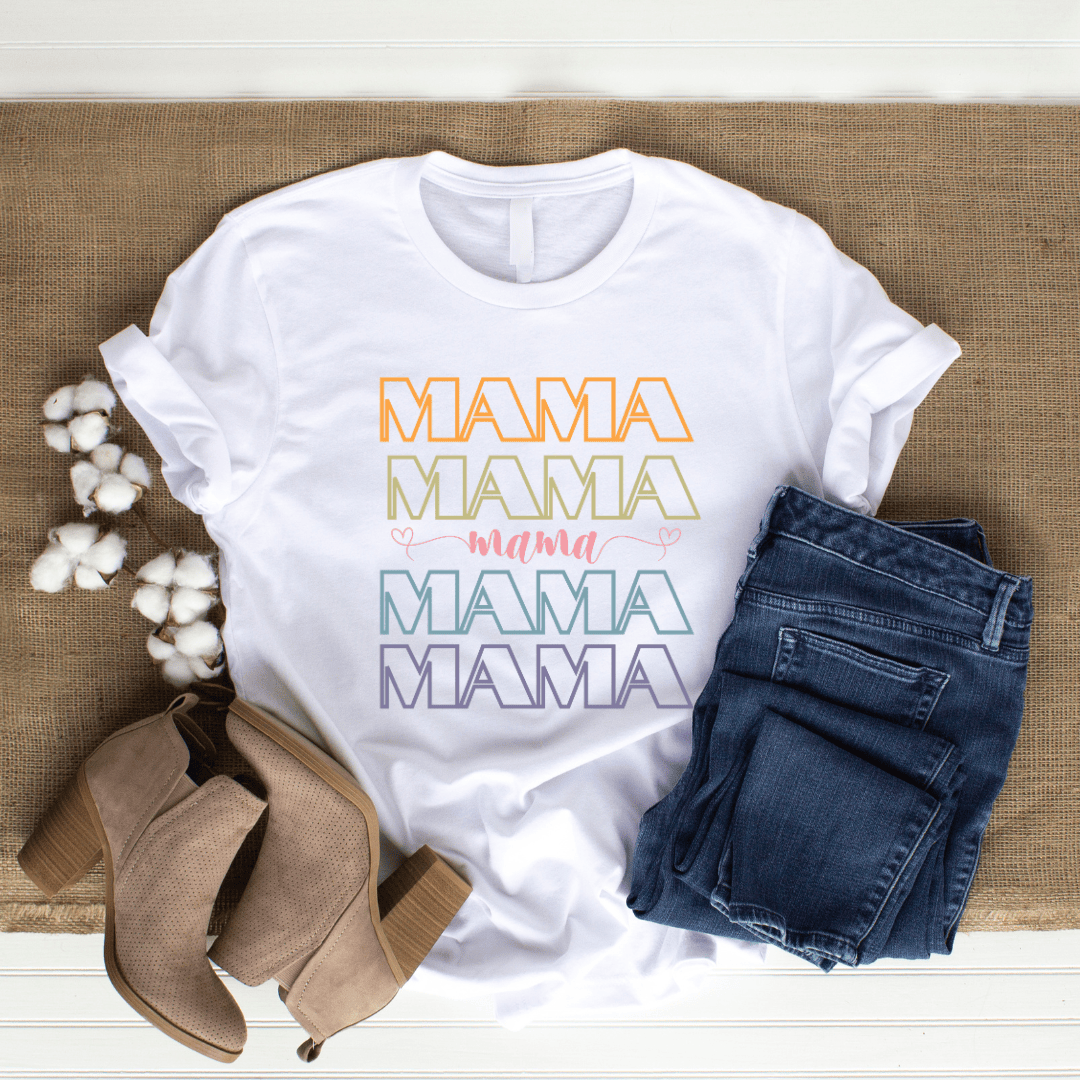 mom life tee that says MAMA T-Shirt for moms