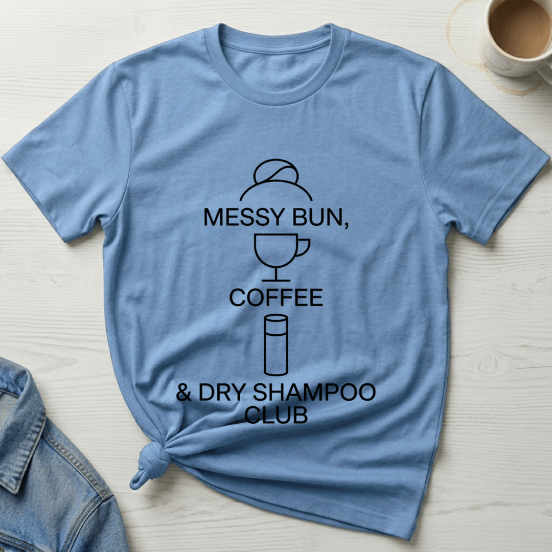 mom life tee that says Messy Bun plus Coffee Mom T-Shirt for moms